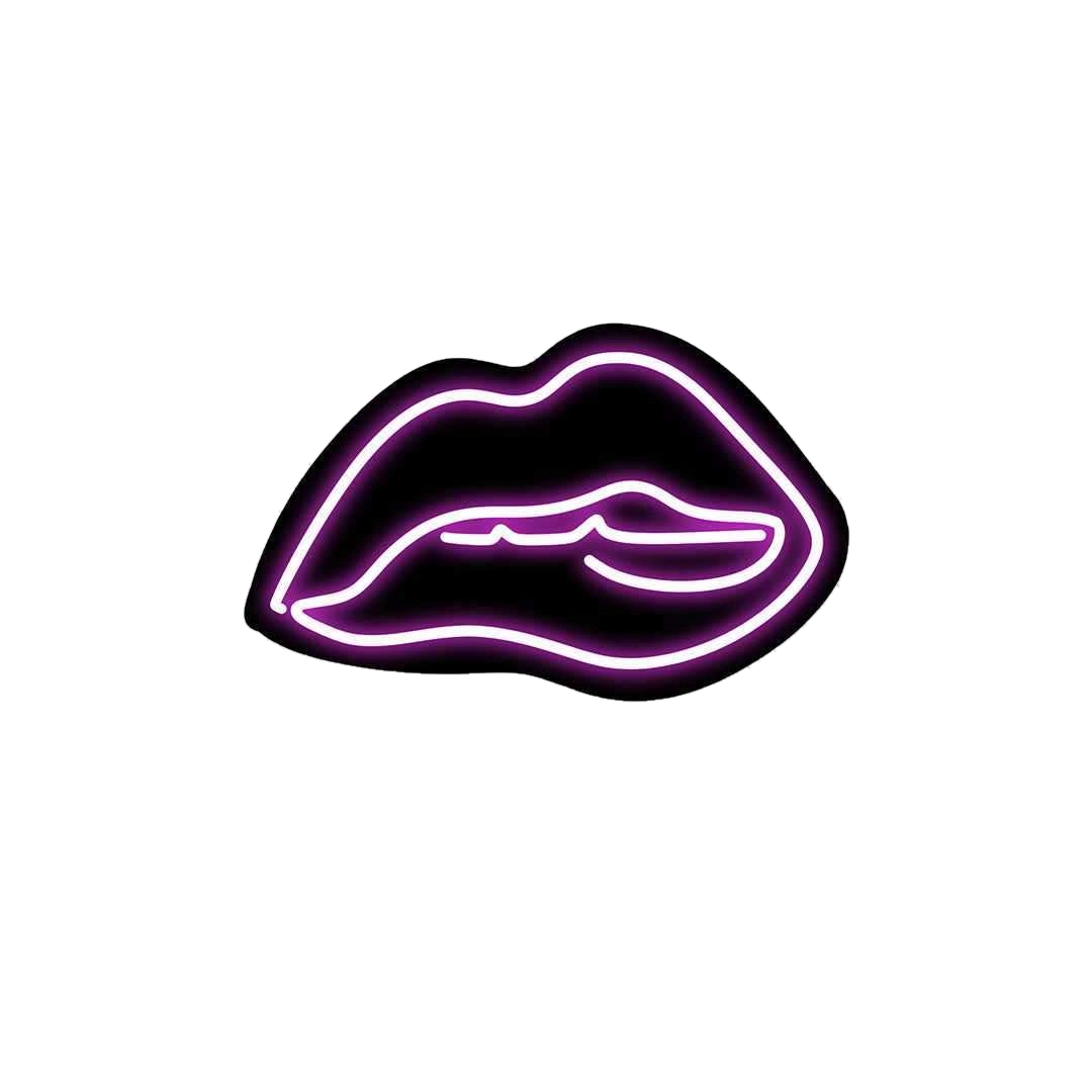 Neon Pink kiss Sticker